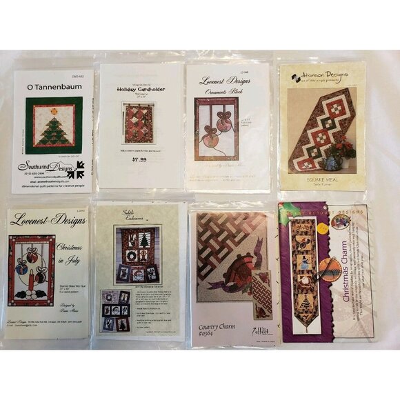Quilt Pattern Lot 15 Christmas Wall Hanging Cardholder Table Runner Radley House - Picture 1 of 16